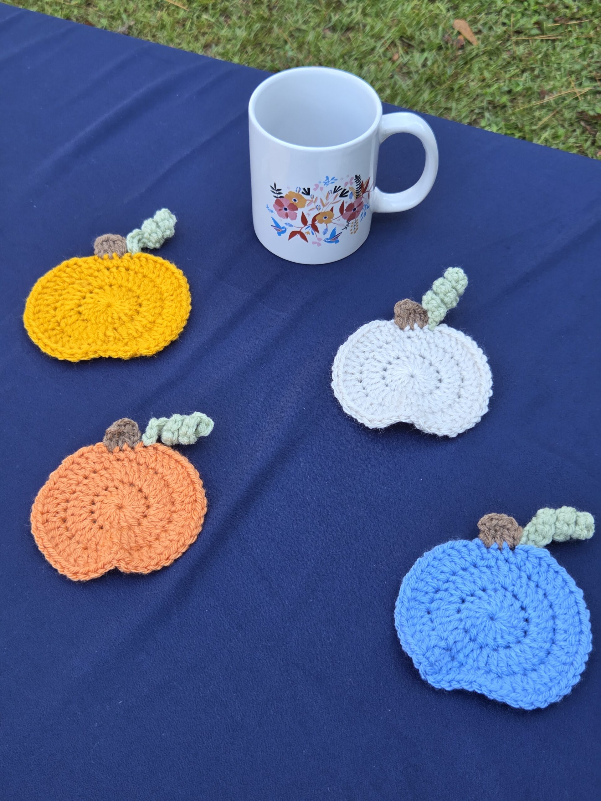 4 Piece Set of Pumpkin Coasters - Image 2