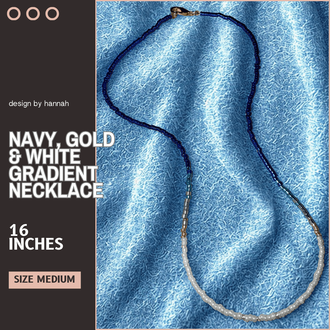 Navy and White Gradient Necklace - Image 2