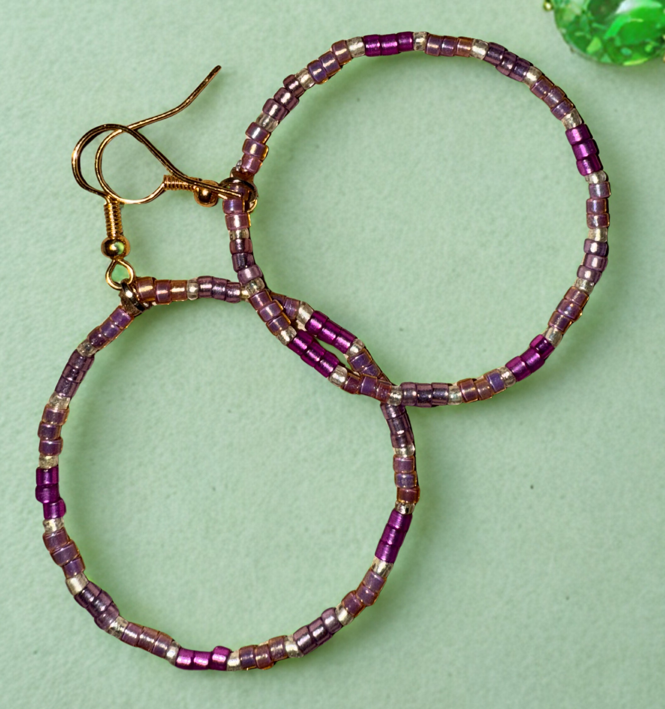 Purple & Gold Earrings - Image 2