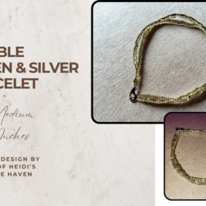 Double Stranded Green & Silver Bracelet