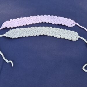 Set of 2 headbands, hand crocheted. 1 soft teal, 1 gray. Girls or women.