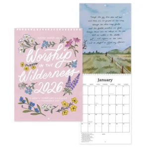 Scripture Calendar shown closed and opened to January