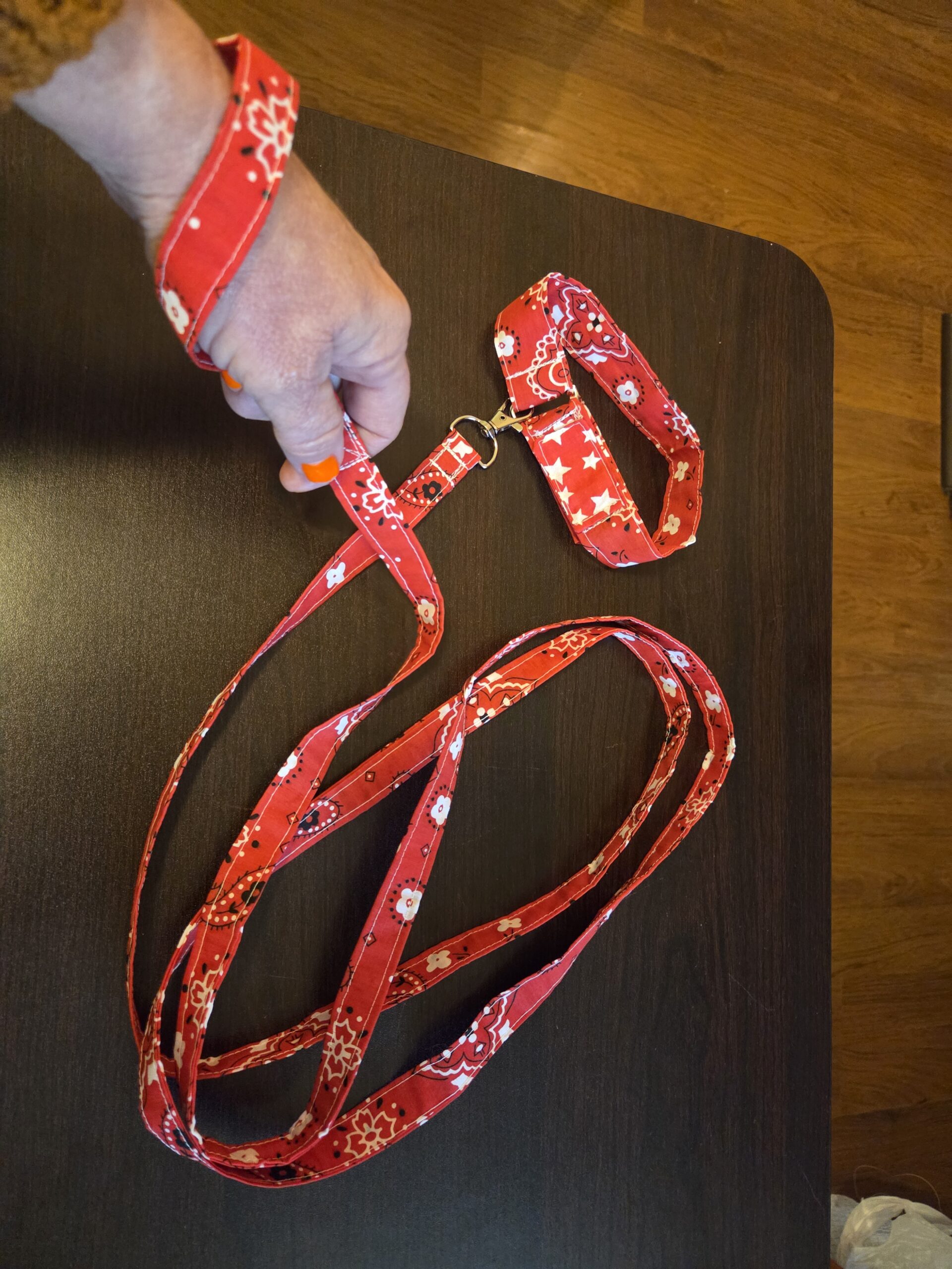 Dog collar and leash - small - red bandanna print - Image 5