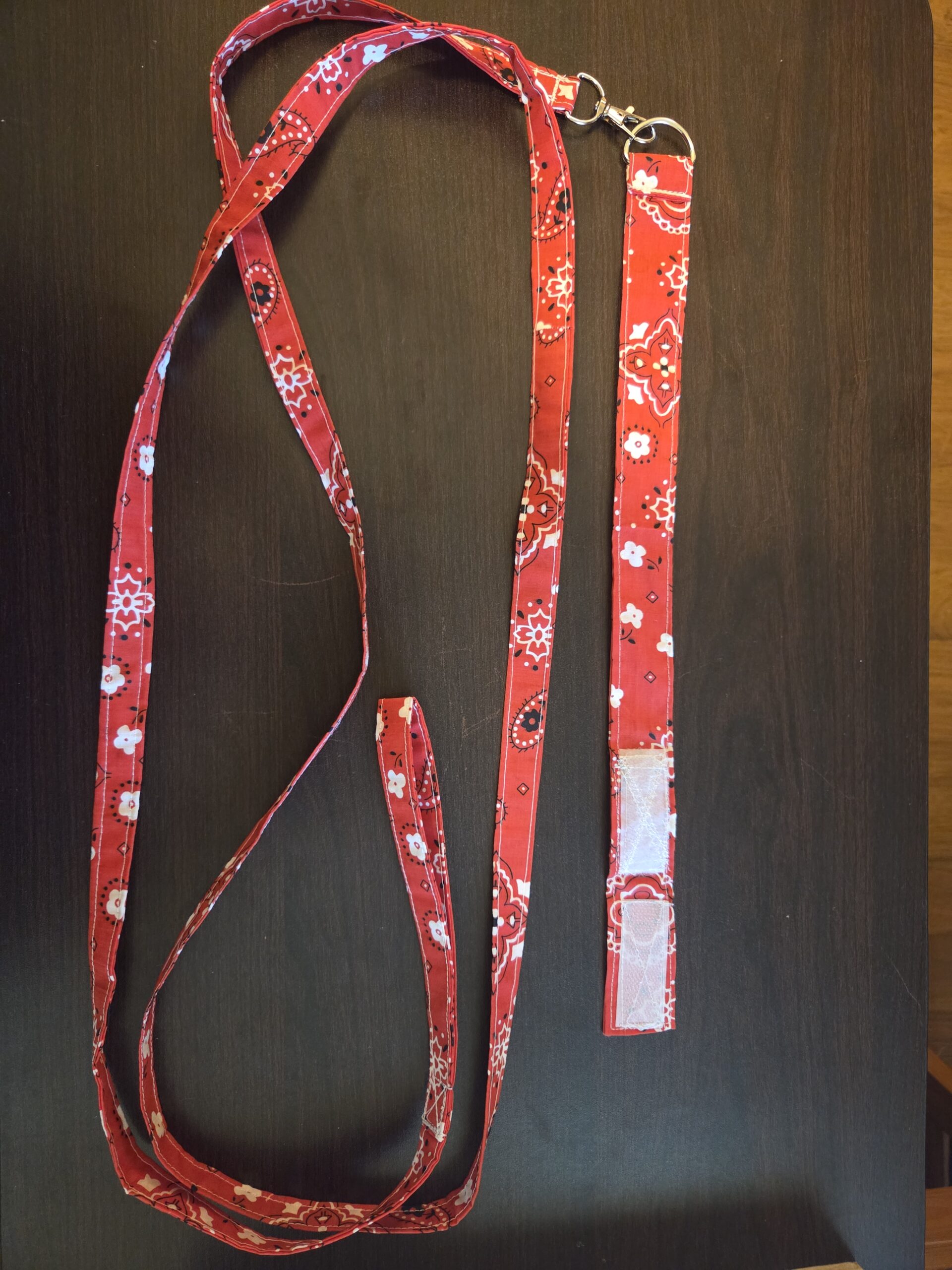 Dog collar and leash - small - red bandanna print - Image 2