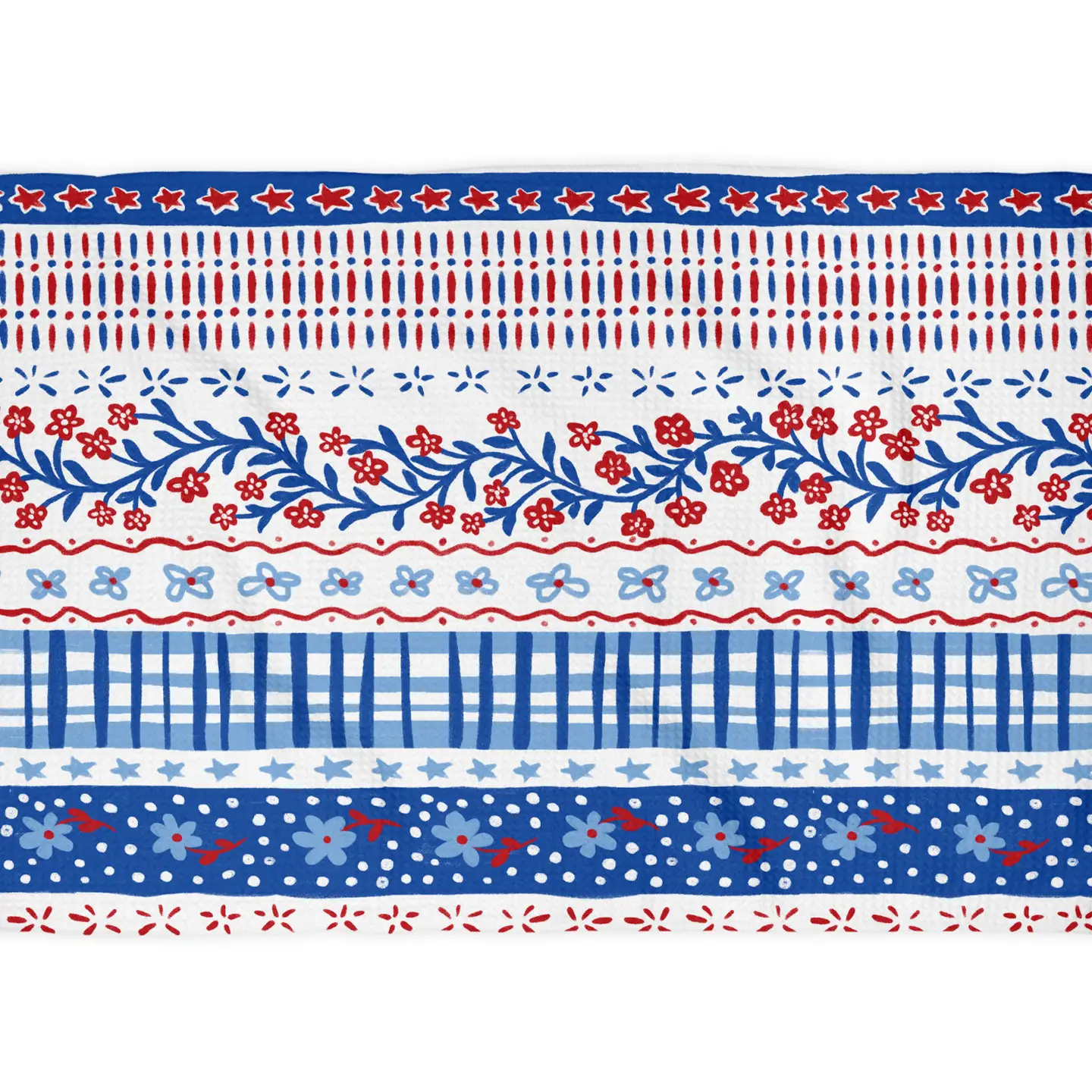 4th of July Red, White, and Blue Floral Kitchen Towel by Canary Road - Image 2