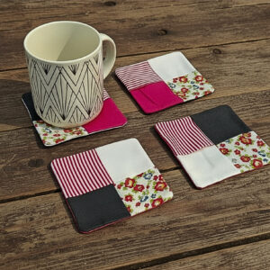 Handcrafted Quilted Patchwork Coasters (Set of 4)