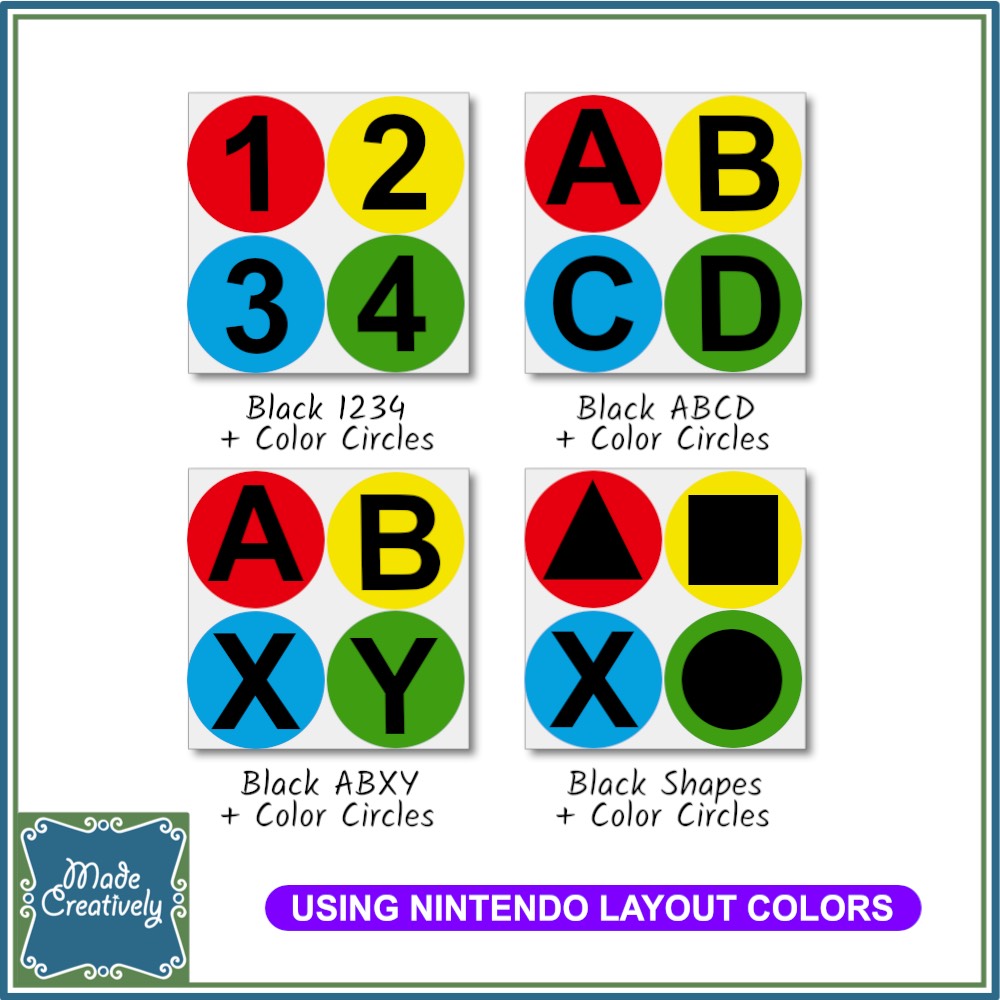 Video Game Controller Button Vinyl Stickers - Image 19