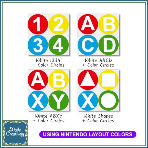 Video Game Controller Button Vinyl Stickers - Image 20