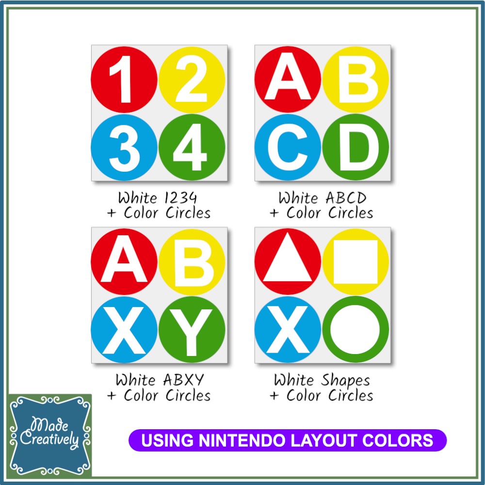 Video Game Controller Button Vinyl Stickers - Image 20