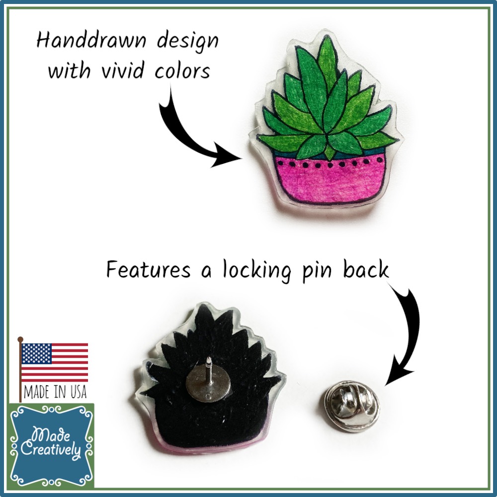 Handmade Pin Set - Butterfly | Cactus - Image 2