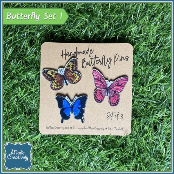 Handmade Pin Set - Butterfly | Cactus - Image 4