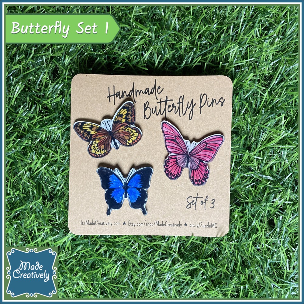 Handmade Pin Set - Butterfly | Cactus - Image 4