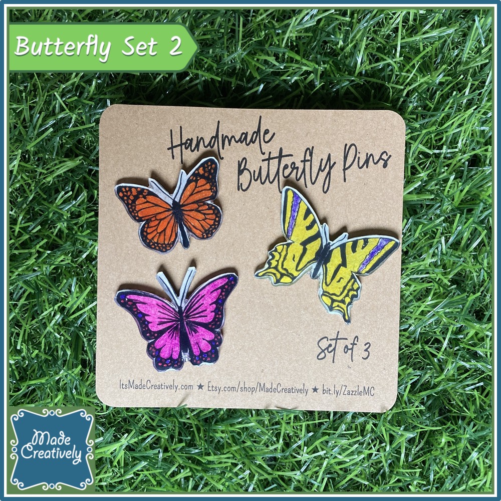 Handmade Pin Set - Butterfly | Cactus - Image 5