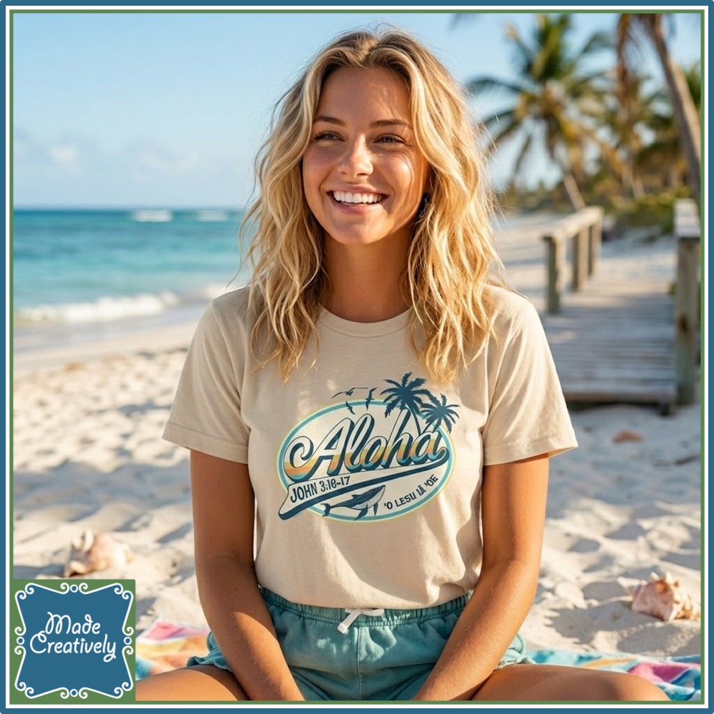 Retro “Jesus Loves You” Hawaiian T-Shirt - Image 2