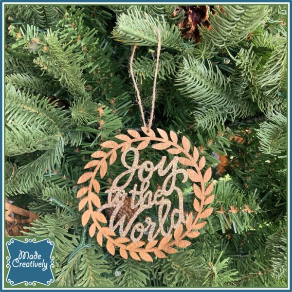Wooden Nativity Christmas Ornament with Champagne Glitter - Image 3
