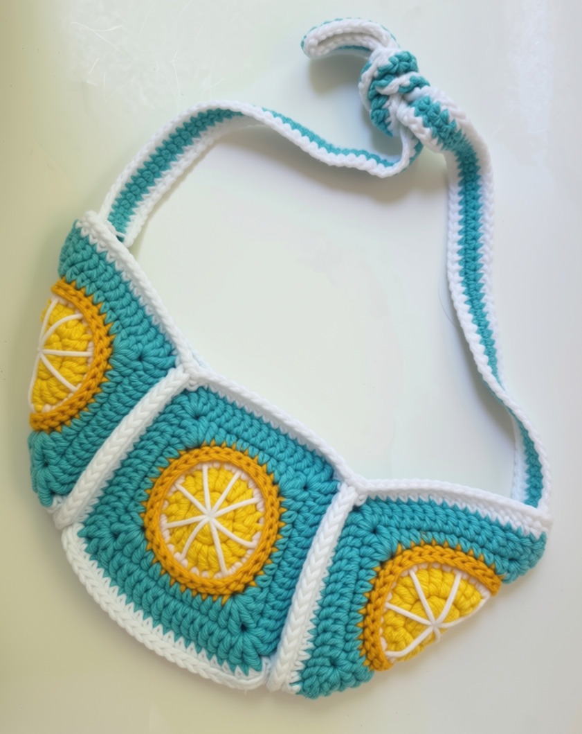 Lemon Crocheted Mini Purse/Crossbody Bag - Image 2