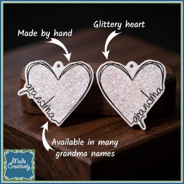 Glittery Heart Earrings - Image 3