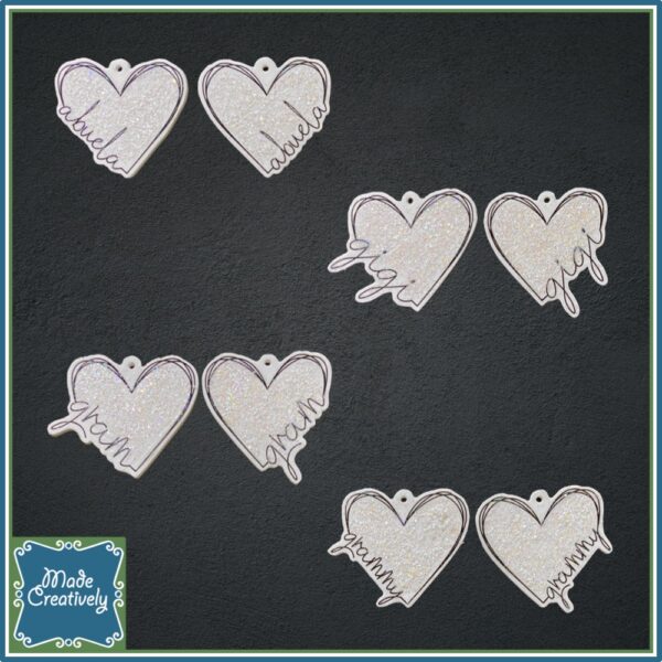 Glittery Heart Earrings - Image 4