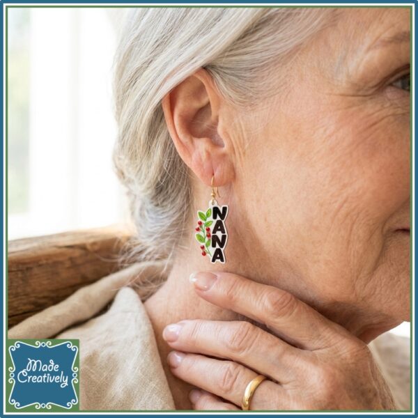 Rhinestone Floral Earrings - Image 2