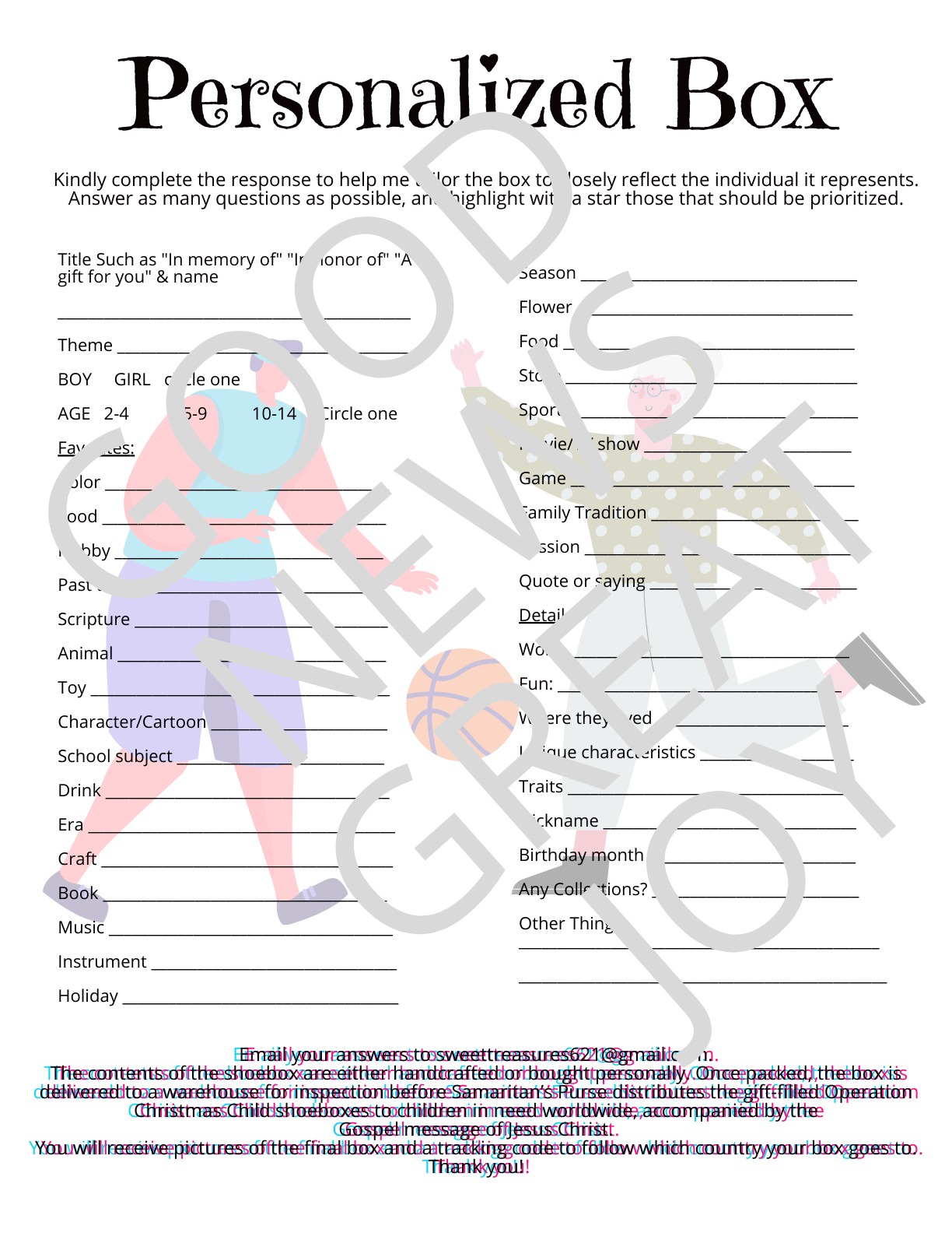 Example of personalizing