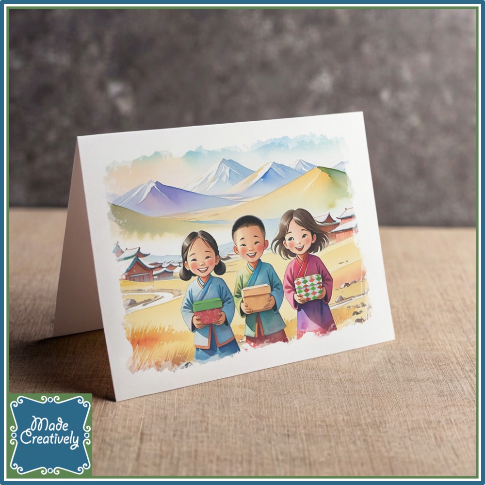 'Living Water'color Greeting Cards: Shoebox Kids - Image 4