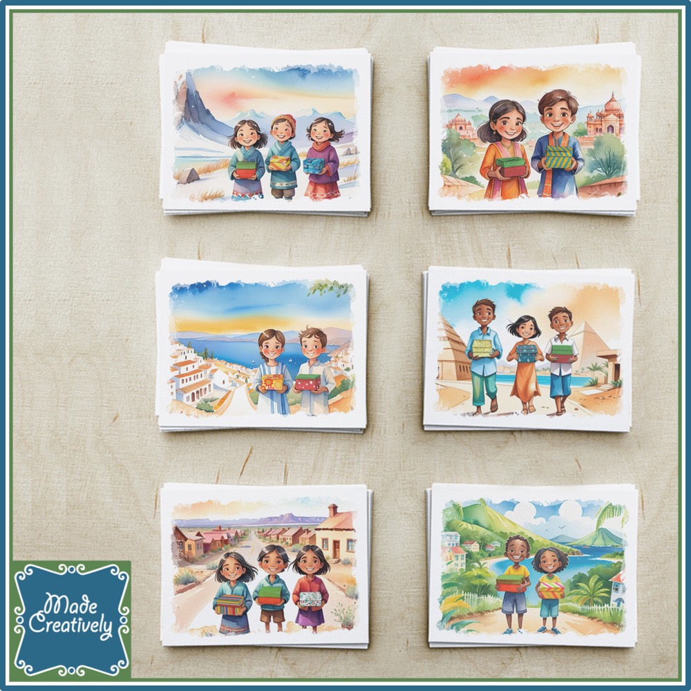 'Living Water'color Greeting Cards: Shoebox Kids - Image 8