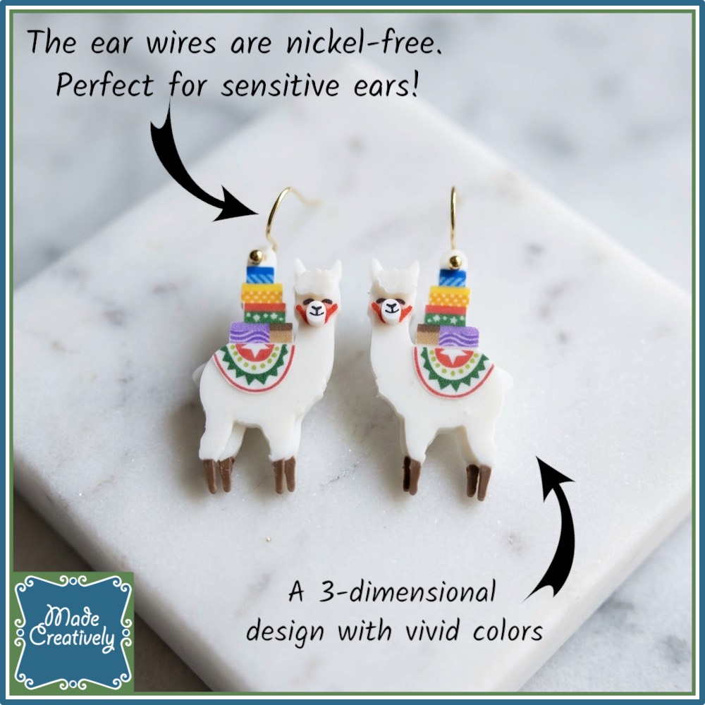 Alpaca Shoebox Earrings - Image 2