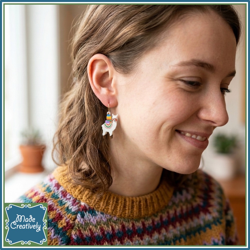 Alpaca Shoebox Earrings - Image 3