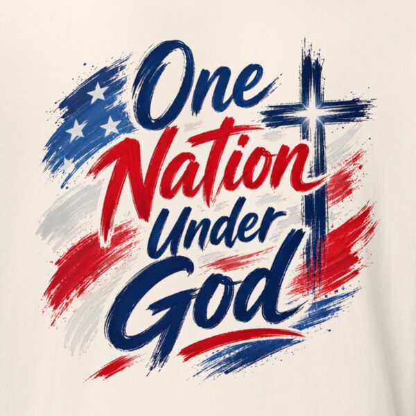 One Nation Under God Christian T-Shirt | Psalm 33:12 Patriotic Faith Tee | 4th of July Shirt for Women & Men - Image 3