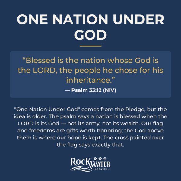 One Nation Under God Christian T-Shirt | Psalm 33:12 Patriotic Faith Tee | 4th of July Shirt for Women & Men - Image 5
