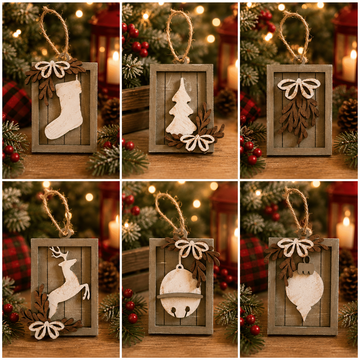 Rustic Christmas Hanging Ornaments