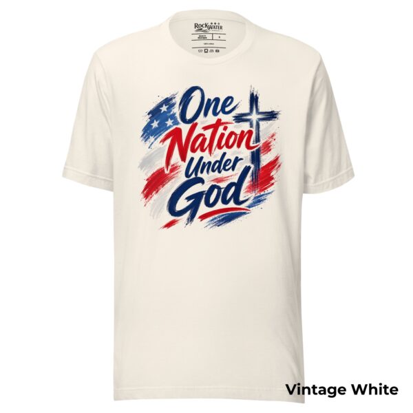 One Nation Under God Christian T-Shirt | Psalm 33:12 Patriotic Faith Tee | 4th of July Shirt for Women & Men - Image 6