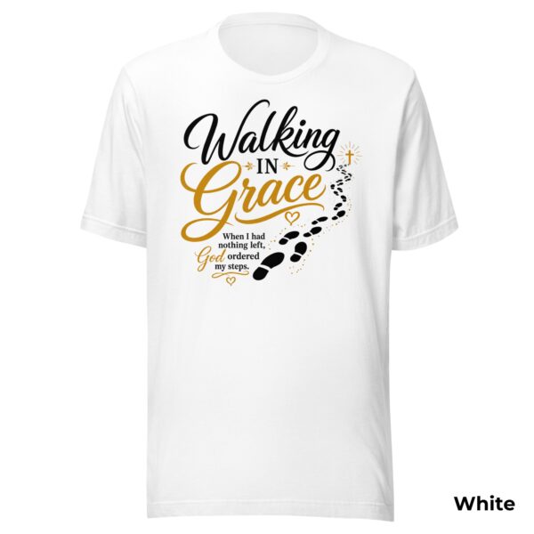 Walking in Grace Christian T-Shirt | Psalm 37:23 God Ordered My Steps Tee | Faith Shirt for Women - Image 6