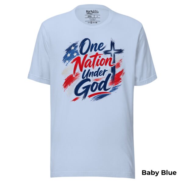 One Nation Under God Christian T-Shirt | Psalm 33:12 Patriotic Faith Tee | 4th of July Shirt for Women & Men - Image 7