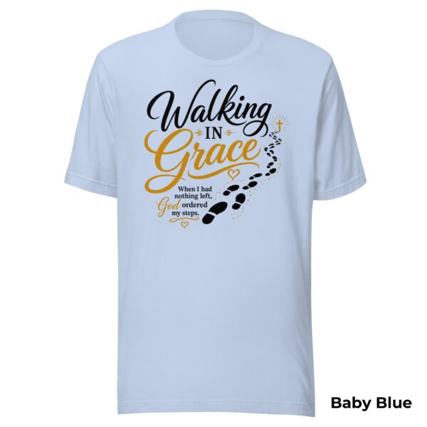 Walking in Grace Christian T-Shirt | Psalm 37:23 God Ordered My Steps Tee | Faith Shirt for Women - Image 7