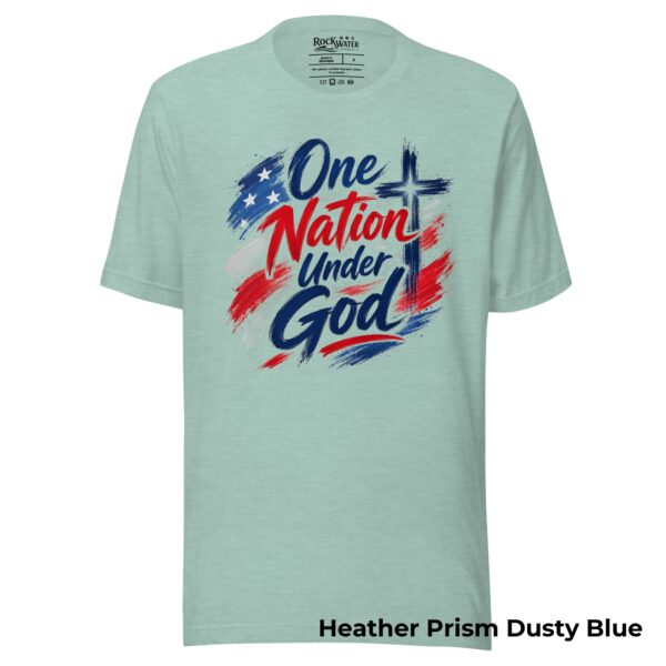 One Nation Under God Christian T-Shirt | Psalm 33:12 Patriotic Faith Tee | 4th of July Shirt for Women & Men - Image 8
