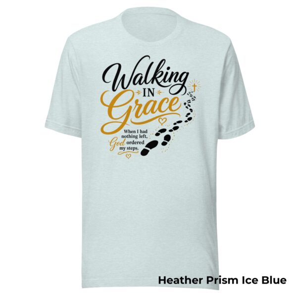Walking in Grace Christian T-Shirt | Psalm 37:23 God Ordered My Steps Tee | Faith Shirt for Women - Image 8