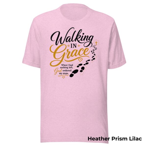 Walking in Grace Christian T-Shirt | Psalm 37:23 God Ordered My Steps Tee | Faith Shirt for Women - Image 9