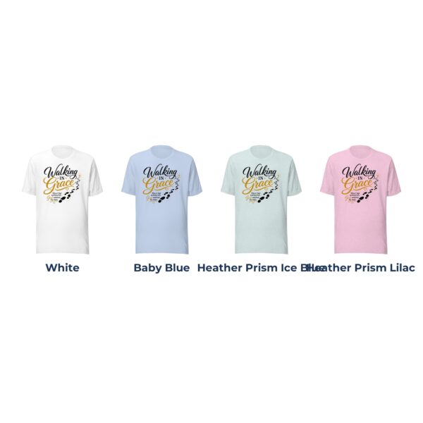 Walking in Grace Christian T-Shirt | Psalm 37:23 God Ordered My Steps Tee | Faith Shirt for Women - Image 11