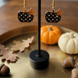 Enamel Pumpkin Dangle Earrings