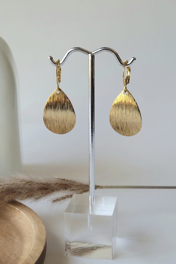 Gold Plated Teardrop Earrings - Image 3