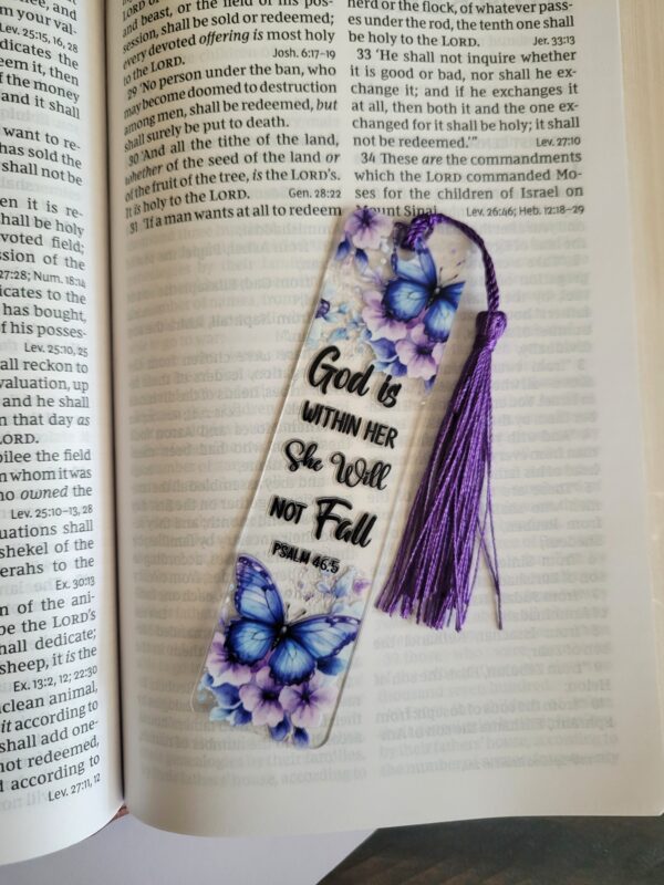 Floral Scripture Acrylic Bookmark, Bible Verse Gift, Butterfly Book Accessory - Image 9