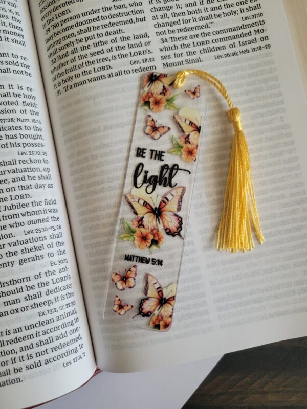 Floral Scripture Acrylic Bookmark, Bible Verse Gift, Butterfly Book Accessory - Image 7