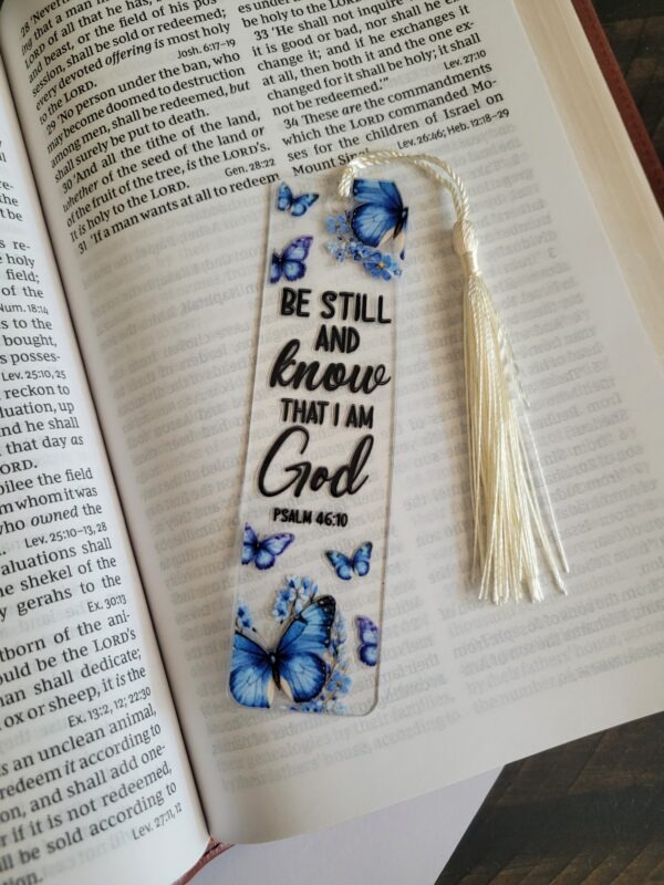 Floral Scripture Acrylic Bookmark, Bible Verse Gift, Butterfly Book Accessory - Image 5