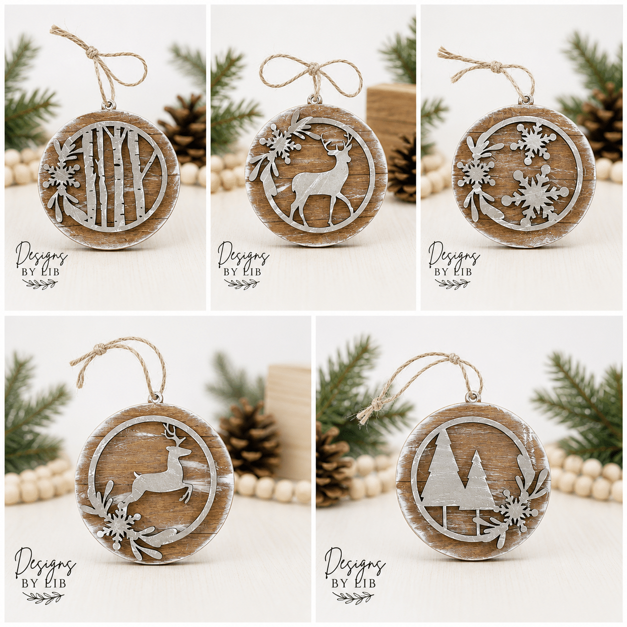 Handcrafted Christmas Wood Ornaments