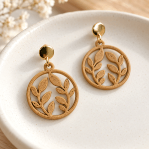 Leaf Circle Earrings — Openwork