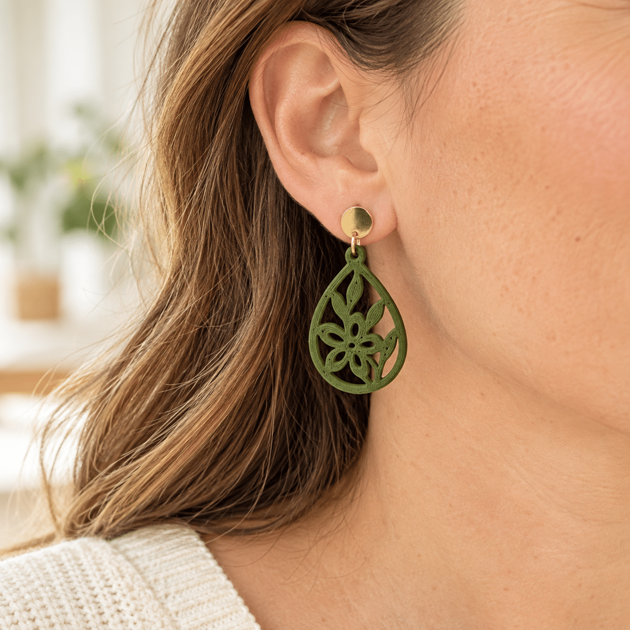 Wildflower Teardrop Earrings — Openwork - Image 3