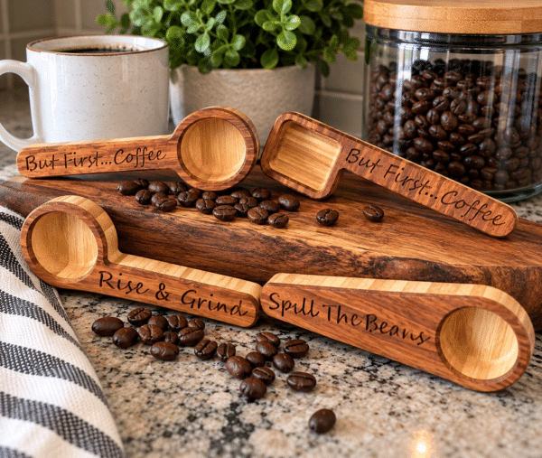 Engraved Wooden Coffee Scoop