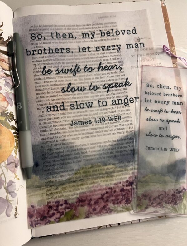 James 1:19 Bible Tip-In | Be Slow to Speak | Bible Journaling Insert | 5x7, 6x8 - Image 4