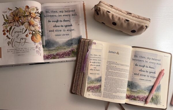 James 1:19 Bible Tip-In | Be Slow to Speak | Bible Journaling Insert | 5x7, 6x8 - Image 6